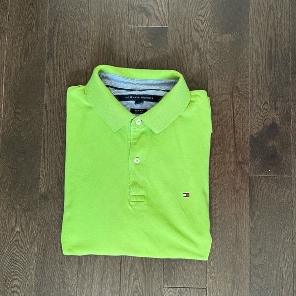 Men’s Lime Green Tommy Hilfiger Polo Shirt - Picture 2 of 6